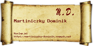 Martiniczky Dominik névjegykártya